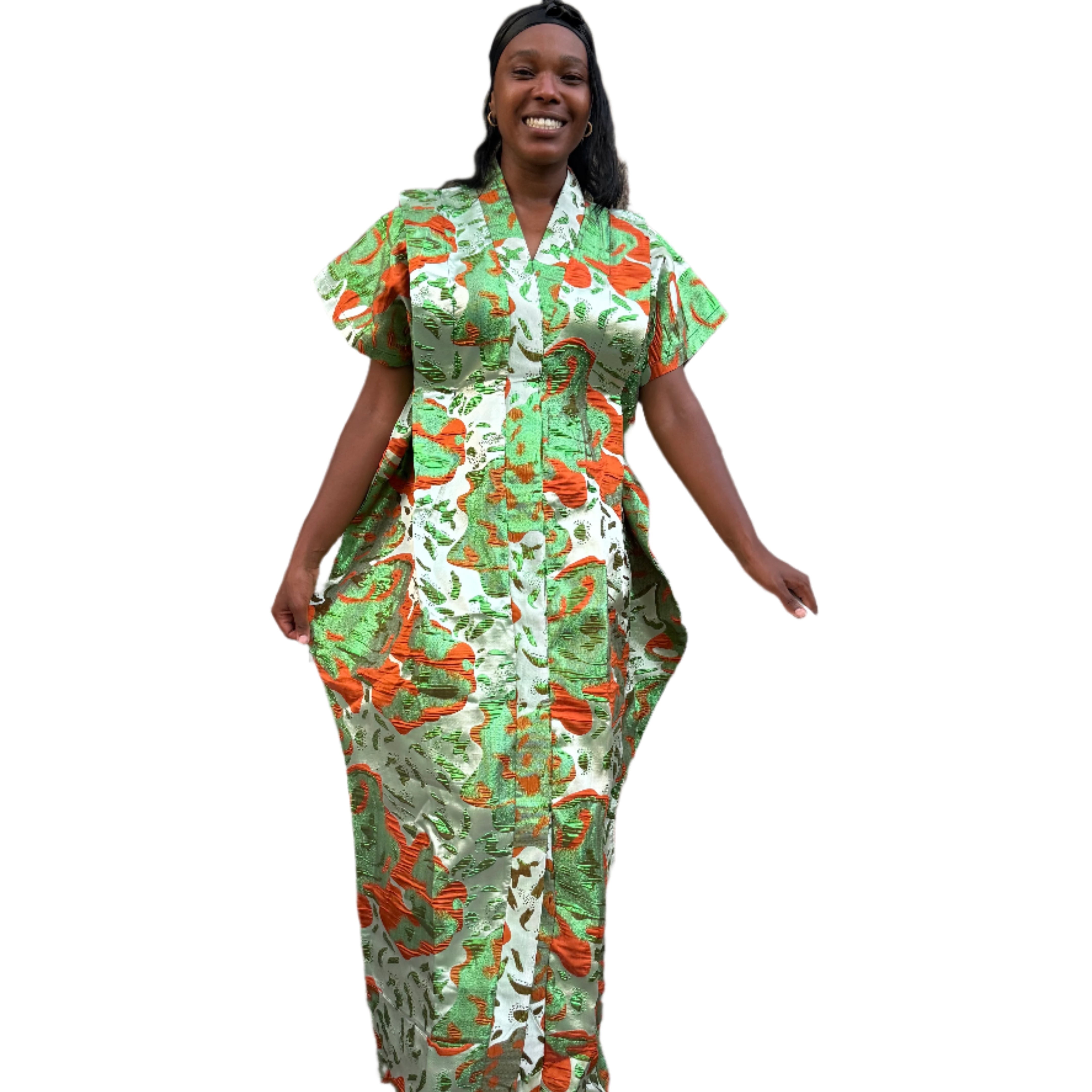 African Unique Rich Aunty Damask Brocade Boubou/Maxi Dress Buga Style -  Walmart.com