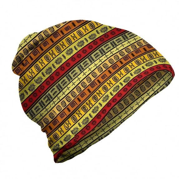 African Unisex Beanie, Tribal, Hiking Outdoors, Multicolor, by Ambesonne