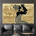 thumbnail image 1 of African Wall Art, Abstract Poster, Ethnic Patterns Art Canvas, African Woman Poster, Ethnic Poster, Safari Animals Printed Canvas, Canvas Wall Decor - Gold Framed, 1 of 9