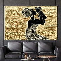 African Wall Art, Abstract Poster, Ethnic Patterns Art Canvas, African Woman Poster, Ethnic Poster, Safari Animals Printed Canvas, Canvas Wall Decor - Rolled Canvas