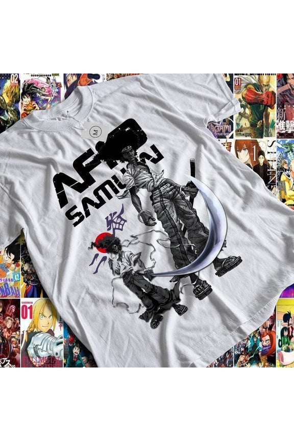 African Warrior Shirt | Black Samurai Tee, Tribal Warrior T-Shirt, Afro Ninja Apparel, Ebony Swordsman Drip, Afro Anime Design