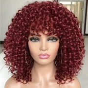 African Wavelet Hair Peruvian Curly Human Hair Wig Adjustable Curly Wigs for Women