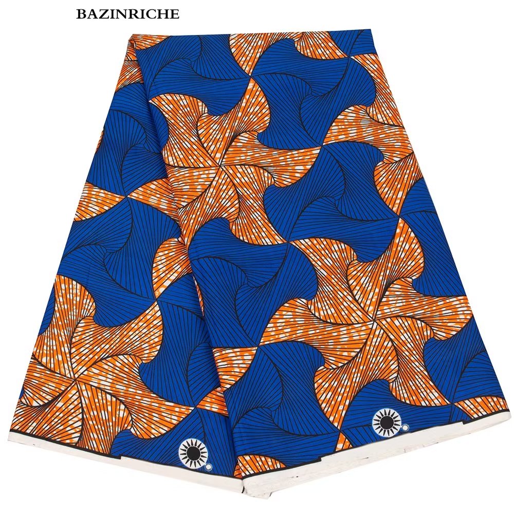 African Wax Fabrics Original Polyester Materials 6 Yards Fabric