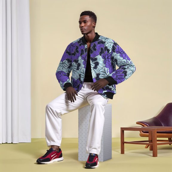 African Wax Print Jacket for Men Autumn and Winter Thick Warm Ankara Jacket Unisex Men Women