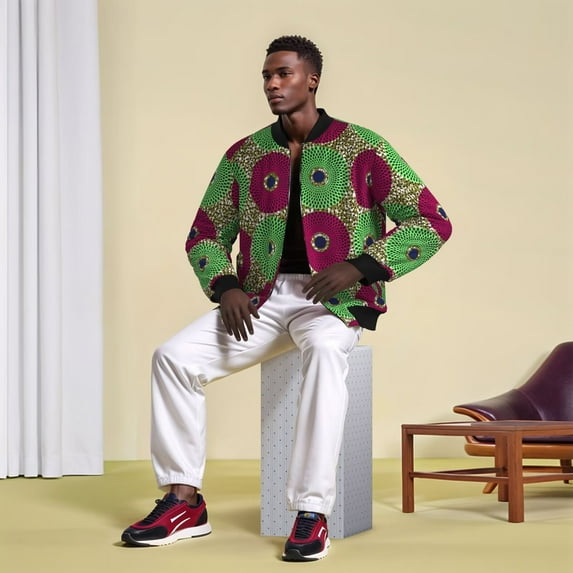 African Wax Print Jacket for Men Autumn and Winter Thick Warm Ankara Jacket Unisex Men Women