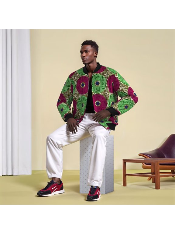 African Wax Print Jacket for Men Autumn and Winter Thick Warm Ankara Jacket Unisex Men Women