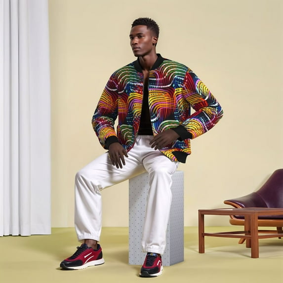 African Wax Print Jacket for Men Autumn and Winter Thick Warm Ankara Jacket Unisex Men Women