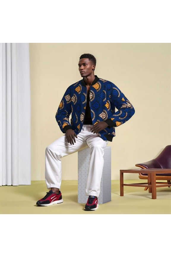 African Wax Print Jacket for Men Autumn and Winter Thick Warm Ankara Jacket Unisex Men Women