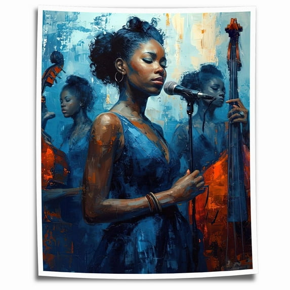 African Woman Canvas Prints Wall Art Décor Black Art Poster Modern Painting Artwork Picture for Living Room Decoration - 12x15 inches Unframed