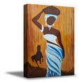 thumbnail image 1 of African Woman Canvas Woman Folk Art Colorful Painting for Home Gifts for Her Stylish Room Decor Vintage Wall Art for Office African Girl Beautiful Africans African Woman Canvas Printed Portrait, 1 of 5