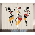 thumbnail image 1 of Ambesonne African Curtains 2 Panel Set, Native Dancers, 108" x 96", Multicolor, 1 of 3