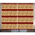 thumbnail image 1 of Ambesonne African Curtains 2 Panel Set, Native Culture, 108" x 84", Ruby Peach Black, 1 of 3