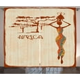 thumbnail image 1 of Ambesonne African Curtains 2 Panel Set, Slim Vintage Girl, 108" x 90", Multicolor, 1 of 3