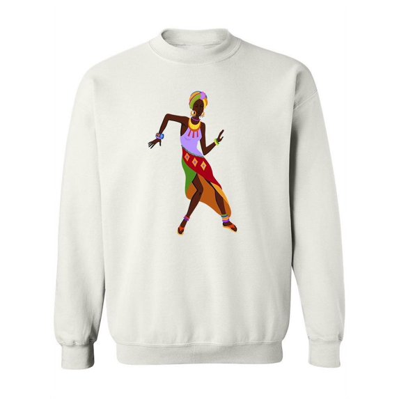 African Woman Dancing Paint Sweatshirt Women -Image by Shutterstock, Female Medium