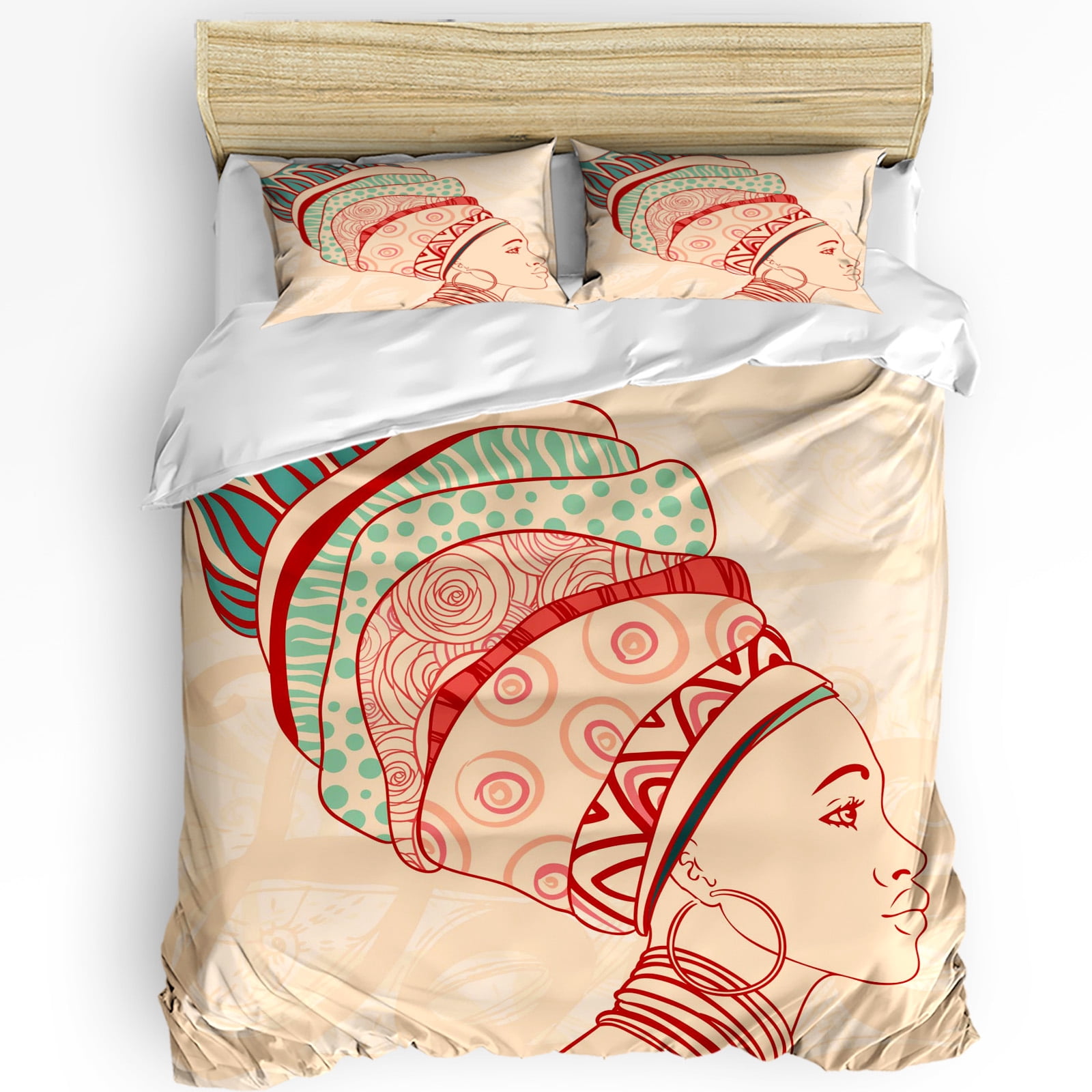 African Woman In Ethnic Dress Quilt Bed Set Ethnic Geometric Patterns LT18
