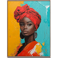 thumbnail image 1 of African Woman Headwrap Canvas Wall Art，Suitable for Living Room，Bedroom，Bathroom，Office and Dinning Room Decoration., 1 of 8
