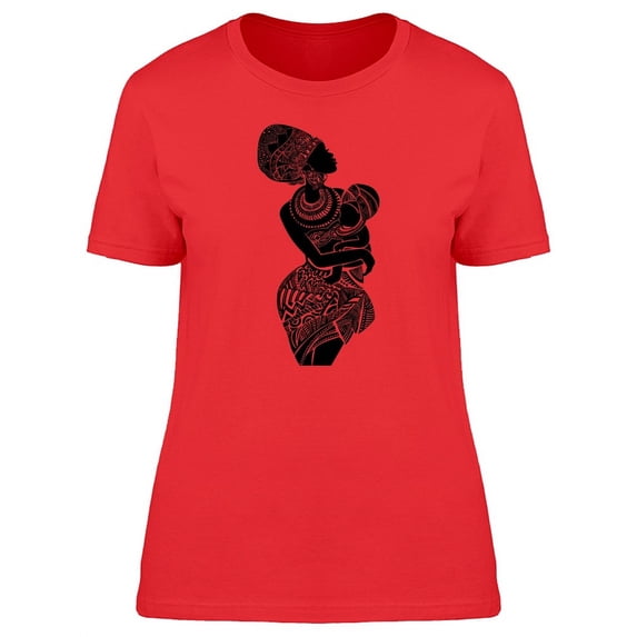 African Woman Holding Her Baby T-Shirt Women -Image by Shutterstock, Female XX-Large