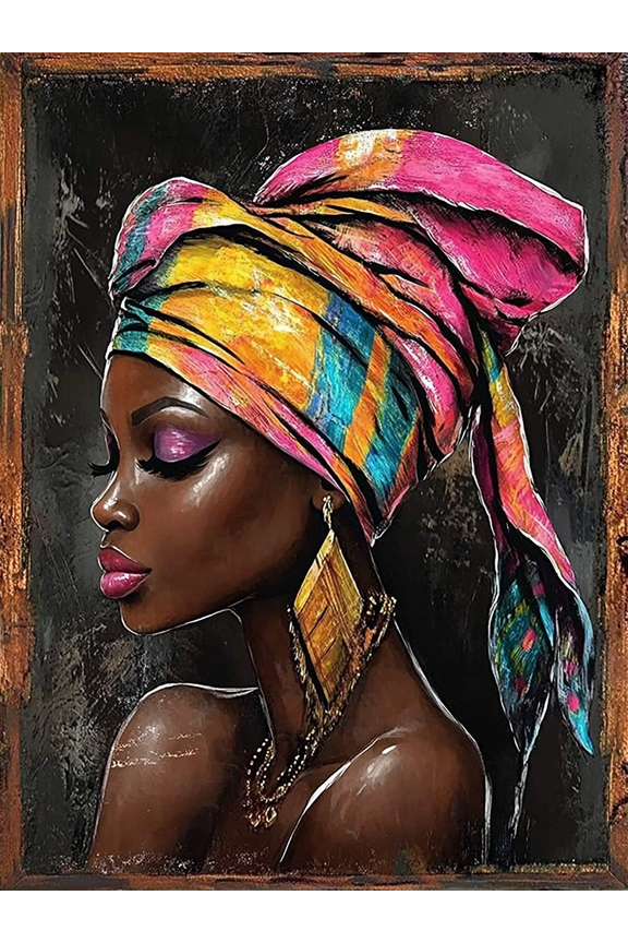 African Woman Portrait Decorative Painting/Canvas Art， Suitable for Living Room， Bedroom， Dining Room， Office， Hotel， Bar， Study Room， Coffee Shop， Gallery， Hallway Decoration.