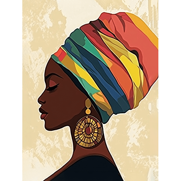 African Woman Portrait Decorative Painting/Canvas Art Suitable for Living Room Bedroom Office Dining Room Study Room Hallway Apartment Hotel Cafe Bar Decoration.
