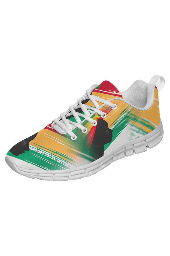 African Woman Shoes for Men Women Running Shoes Lightweight Walking Sneakers Mesh Athletic Sport Shoes White Size 3.5