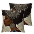 thumbnail image 1 of African Woman Throw Pillow Covers,Home Decor for Outdoor Sofa Bedroom Car Black, 1 of 7