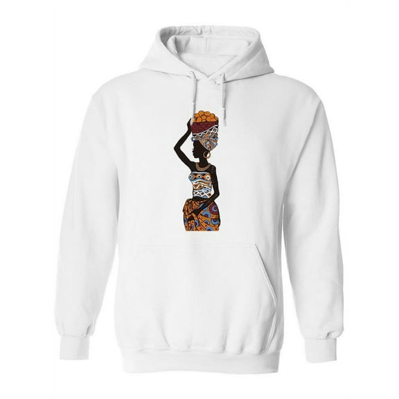 African Woman With A Basket Hoodie Women -Image by Shutterstock, Female Large