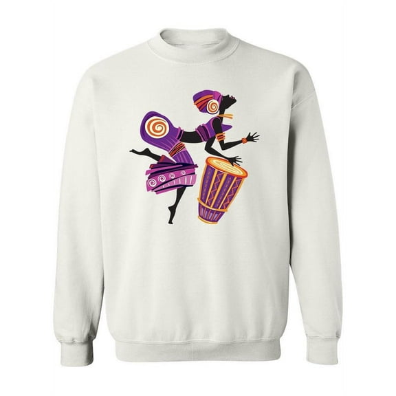 African Woman With A Drum Paint Sweatshirt Women -Image by Shutterstock, Female 5X-Large