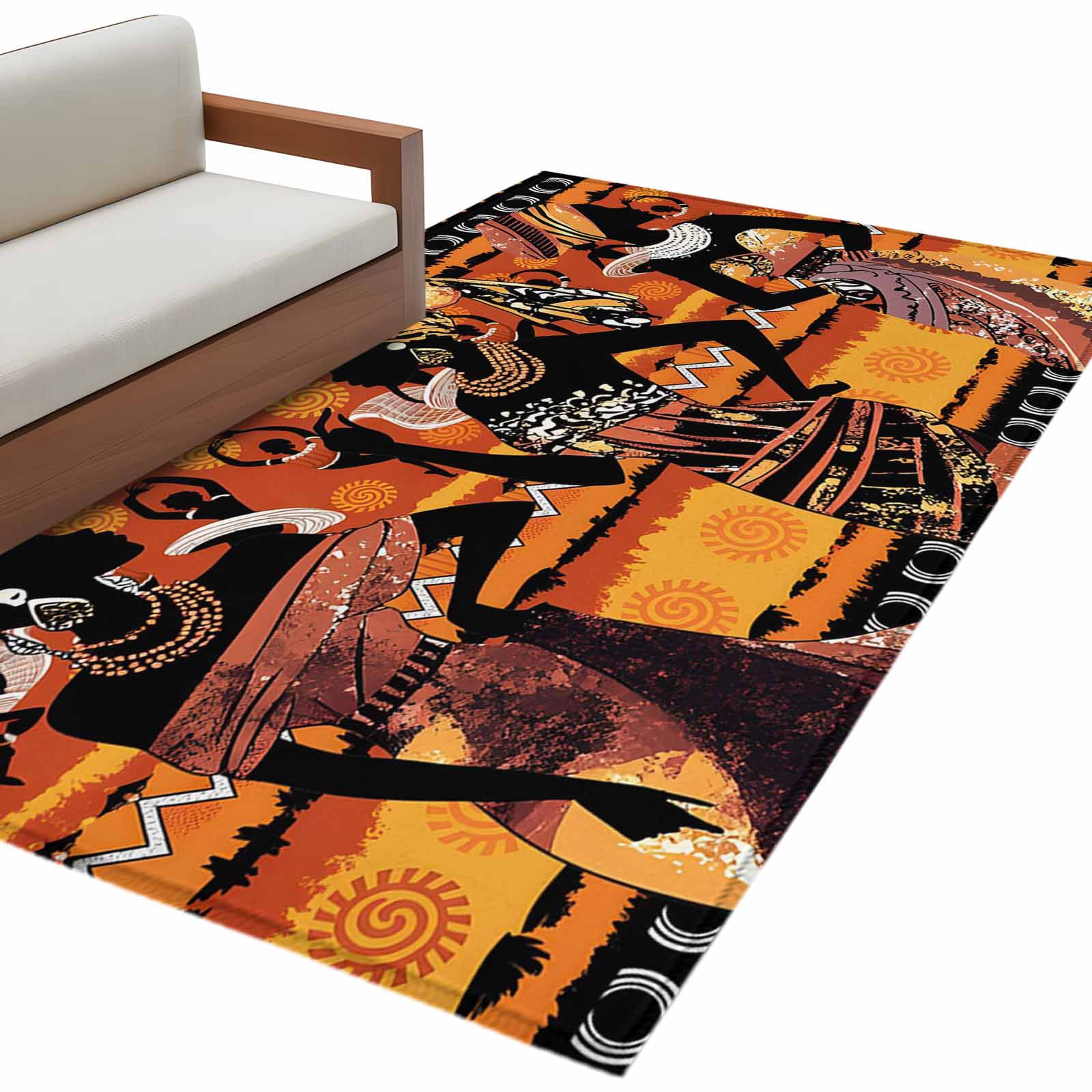 African Women Area Rug 2.7x5ft Tribe Ethnic Style Non-Slip Washable ...