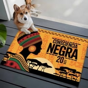 African Women Bathroom Mat 2x3 FT, Non Slip Small Kitchen Mat, Orange Sunset Western Tribe Woods Forest Washable Soft Backed Front Door Throw Rug Non-Shedding Indoor Outdoor Doormat for Entryway Sink