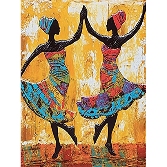 African Women Dancing Decorative Painting/Canvas Art Suitable for Decorating Living Room Bedroom Dining Room Office Hallway Study Room Kitchen Bar Hotel Restaurant Apartment.