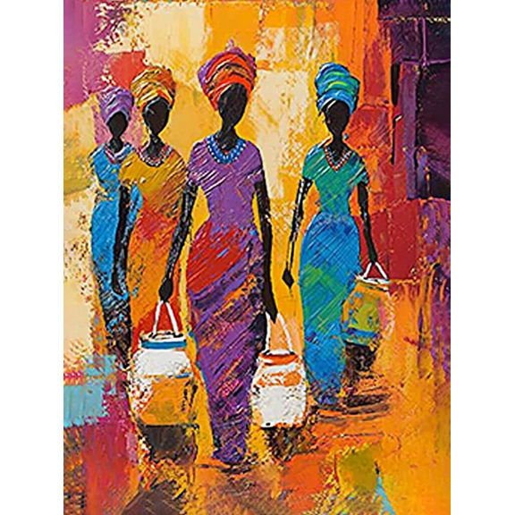 African Women Decoration Painting/Canvas Art Suitable for Decorating Living Room Bedroom Office Dining Room Kitchen Apartment and Gallery Wall Home Decor