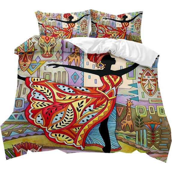 African Women Duvet Cover Set,Bedding Set for Kids and Adult, Home Decor,Twin Size