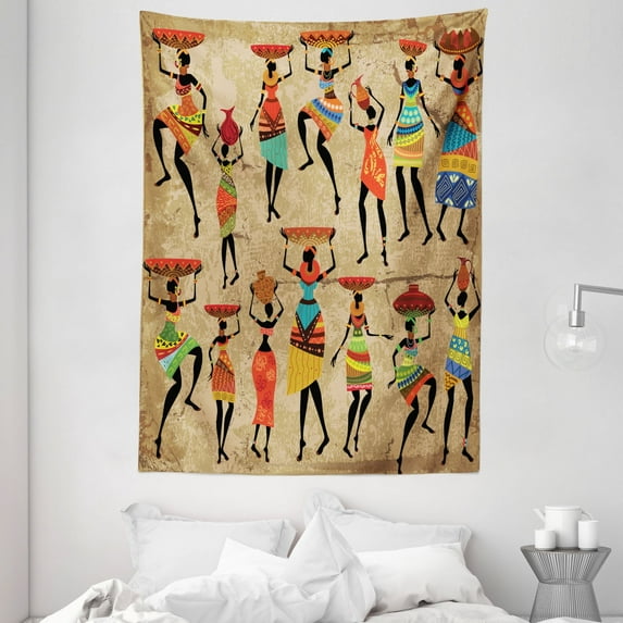 African Women Ethnic Wear Wall Hanging Tapestry for Bedroom Living Room Decor