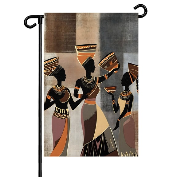 African Women Garden Flag 12x18 Inch Tribe Ethnic Style Double Sided Small Decorative Garden Flags for Outside, Outdoor Yard Porch Lawn Decoration