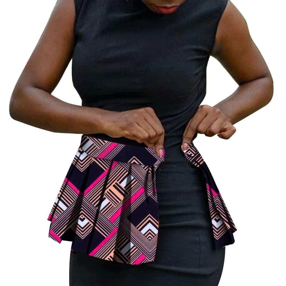 African Women Mini Skirt Ankara Dashiki High Waist Ladies Clothing