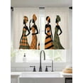 thumbnail image 1 of African Women Sheer Curtains 54 Inches Long 2 Panels Black Women Light Filtering Semi Sheer Window Curtains Drapes for Bedroom Living Room 52"x54", 1 of 7