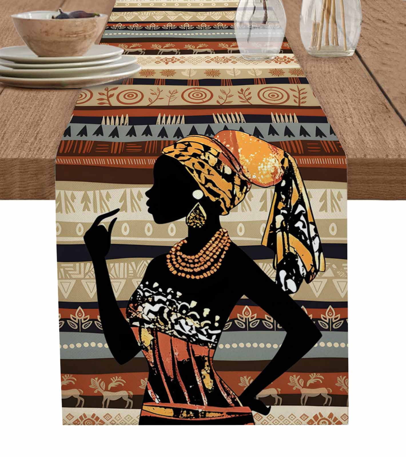 Personalized Beautiful Black Girl Tablecloth - Women of Africa Design DT02 main image 0
