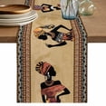 thumbnail image 1 of African Women Table Runner, Silhouette Ethnic Style Cotton Linen Kitchen Table Decoration Washable Dining Tabletop Runners for Home Party Decor 13x36 Inches, 1 of 9