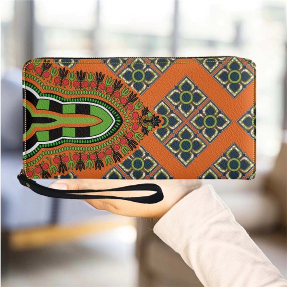 African Women Wallets Leather Ladies Purse Clutch Wallet Ethnic Tribe Design Fashion Girls Credit Card Holder Woman Bags