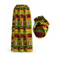 thumbnail image 1 of African Women's Long High Waist Maxi Skirt Ankara Print Matching Headwrap Cotton, 1 of 4