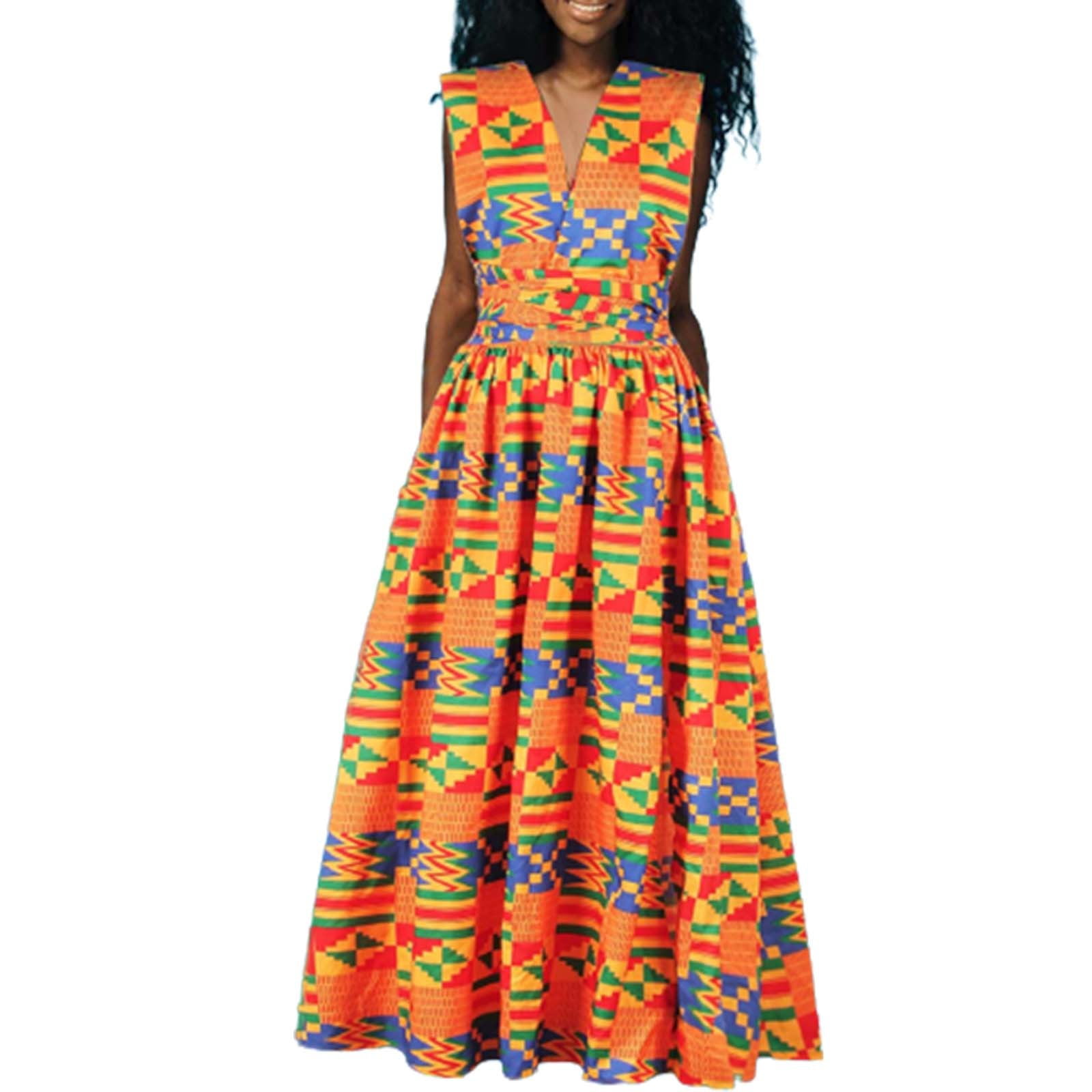 African Women's Print DIY Multi Wearing Strap Dress Middle Split Mop Skirt  Ever New Dresses plus Size Formal Pants Suits for Women 