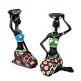 thumbnail image 1 of African Womens Candle Holder Statue Candleholder Home Decor Collectible Gift, 1 of 6