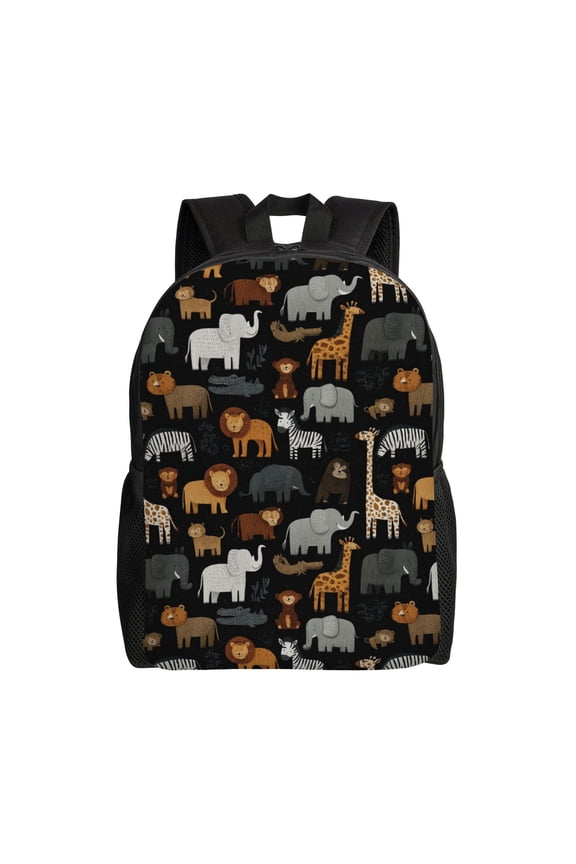 African animals Backpack with 15 Inch Laptop Compartment,Water-Resistant Daypack, Large Capacity Backpack with Adjustable Breathable Shoulder Straps for Daily Use Travel Gym