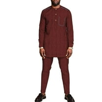 African clothing for Men long sleeve tops and pant suit set party wedding clothes