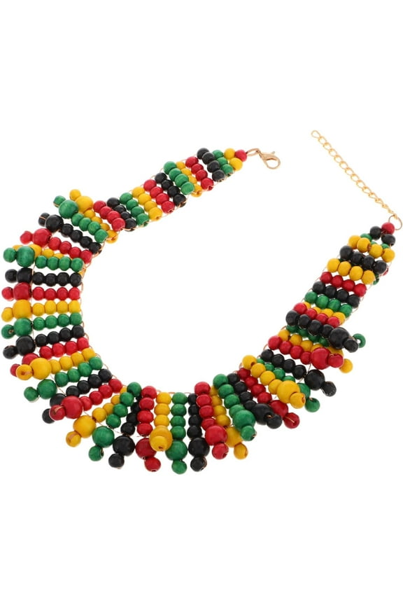 African-inspired Necklace Quality Colorful Bead Choker Long Wooden Necklace Handmade Ethnic Jewelry Women Fashion[n817]