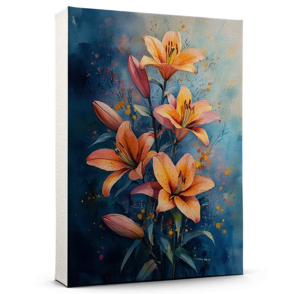 African lily Flower Canvas Wall Art 8x12 inches - Rustic Neutral Botanical Floral African lily Flower Canvas Artwork for Interior