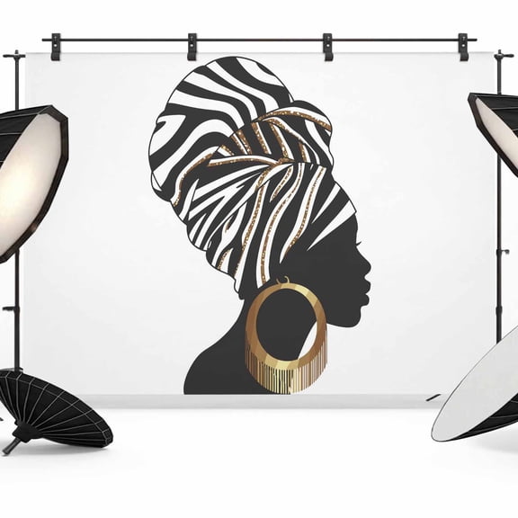 Africans Backdrop for Photoshoot, Photography Photo Studio Background Wall Backdrop, Modern Abstract Ethnic Women Back Drop Banner Panel for Portraits Wedding Party Live Streaming Decor 8x6Ft