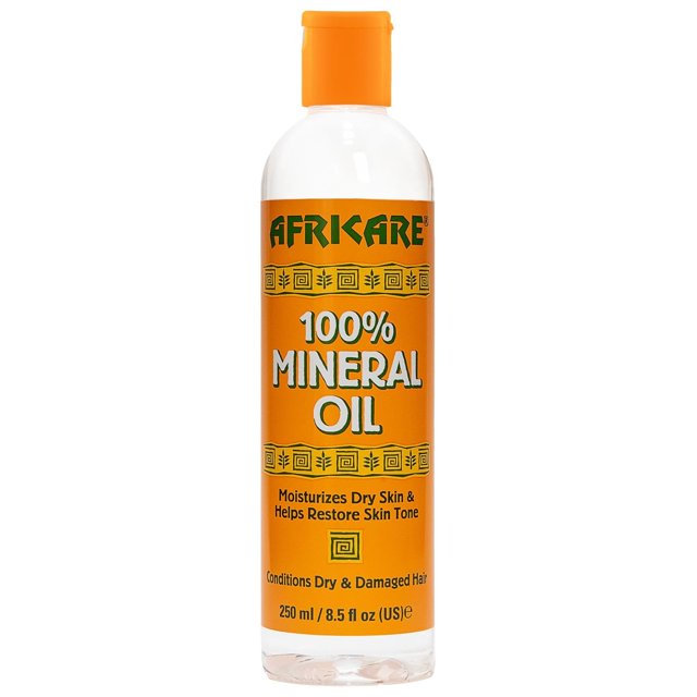 Africare 100 Mineral Oil 8.5 Fl Oz Fragrance Free Pure Oil for