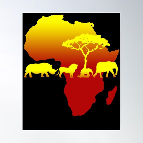 Afrika Poster Wall Art, Modern Wall Decor For Living Room Bedroom, 12x18 UNFRAMED