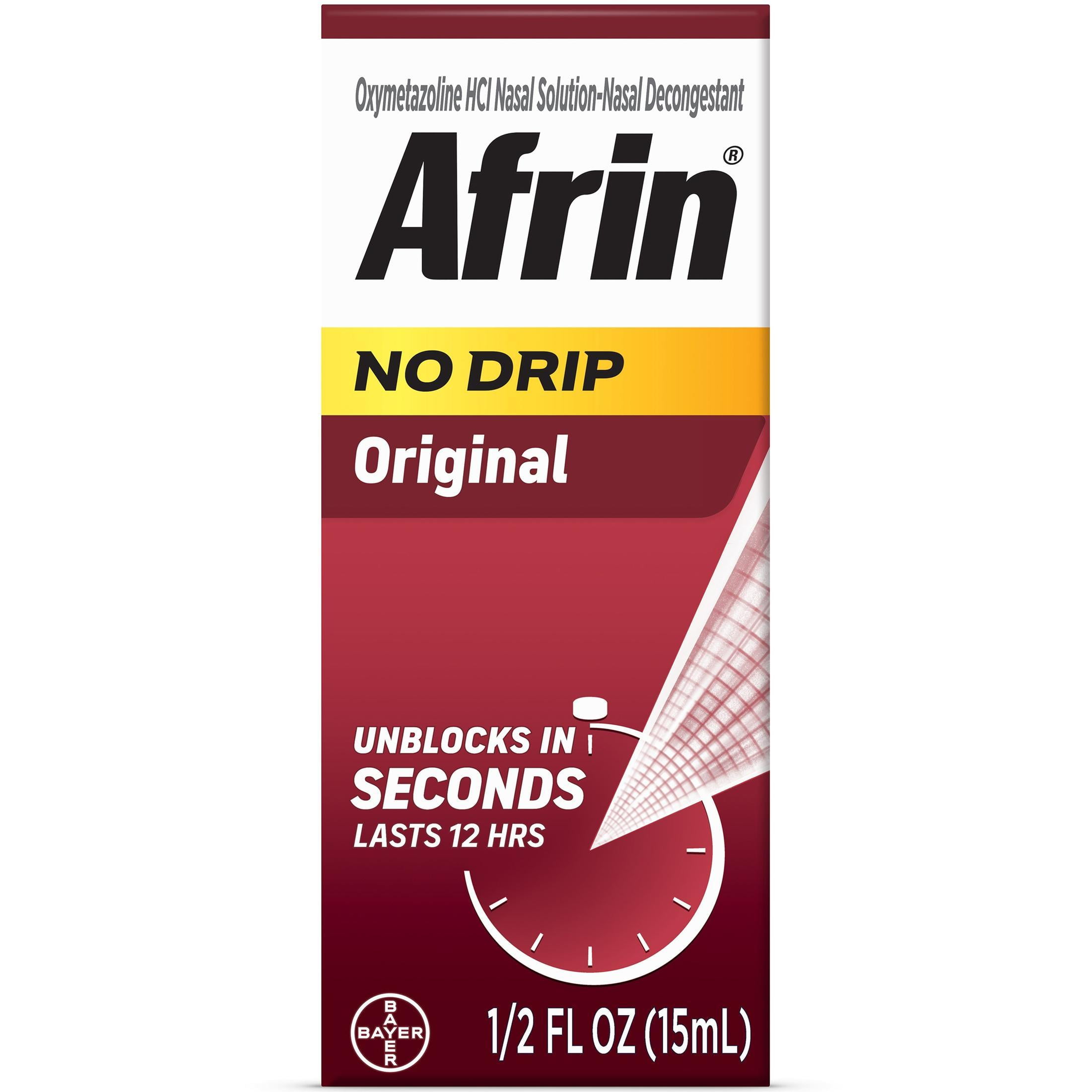 Afrin No Drip Original 12 Hour Nasal Decongestant Pump Mist - 15 ml